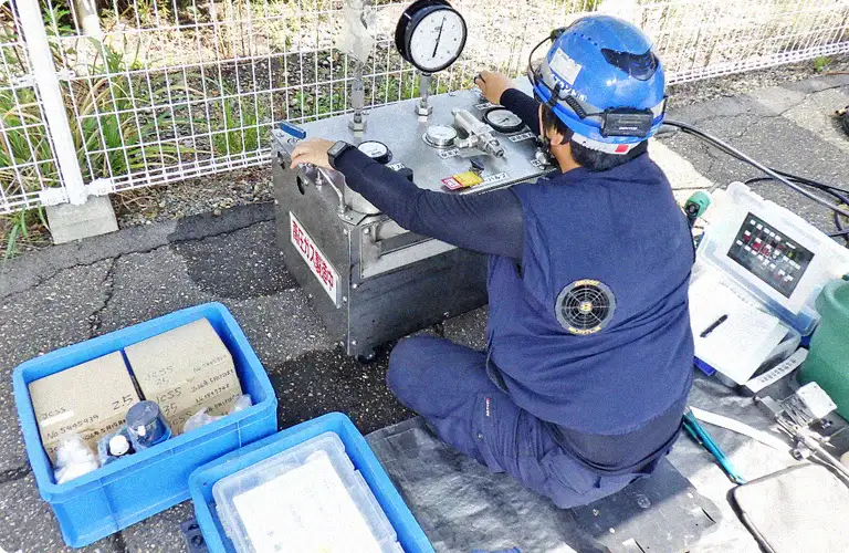 大型LPガス供給設備検査工事